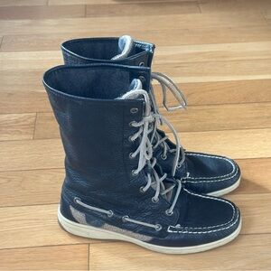 Sperry Top Sider Black Lace-Up Boots